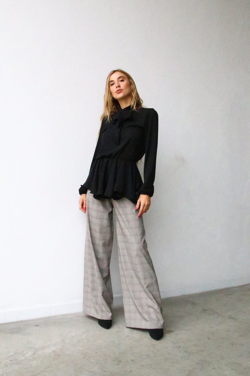 A3052 PANTALONE SCAMPANATO TWEED GRIGIO