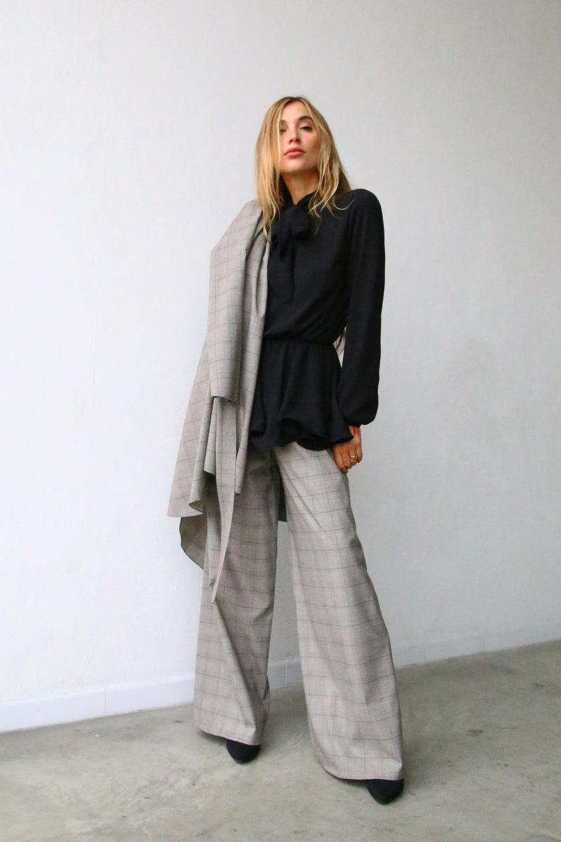 A3052 PANTALONE SCAMPANATO TWEED GRIGIO