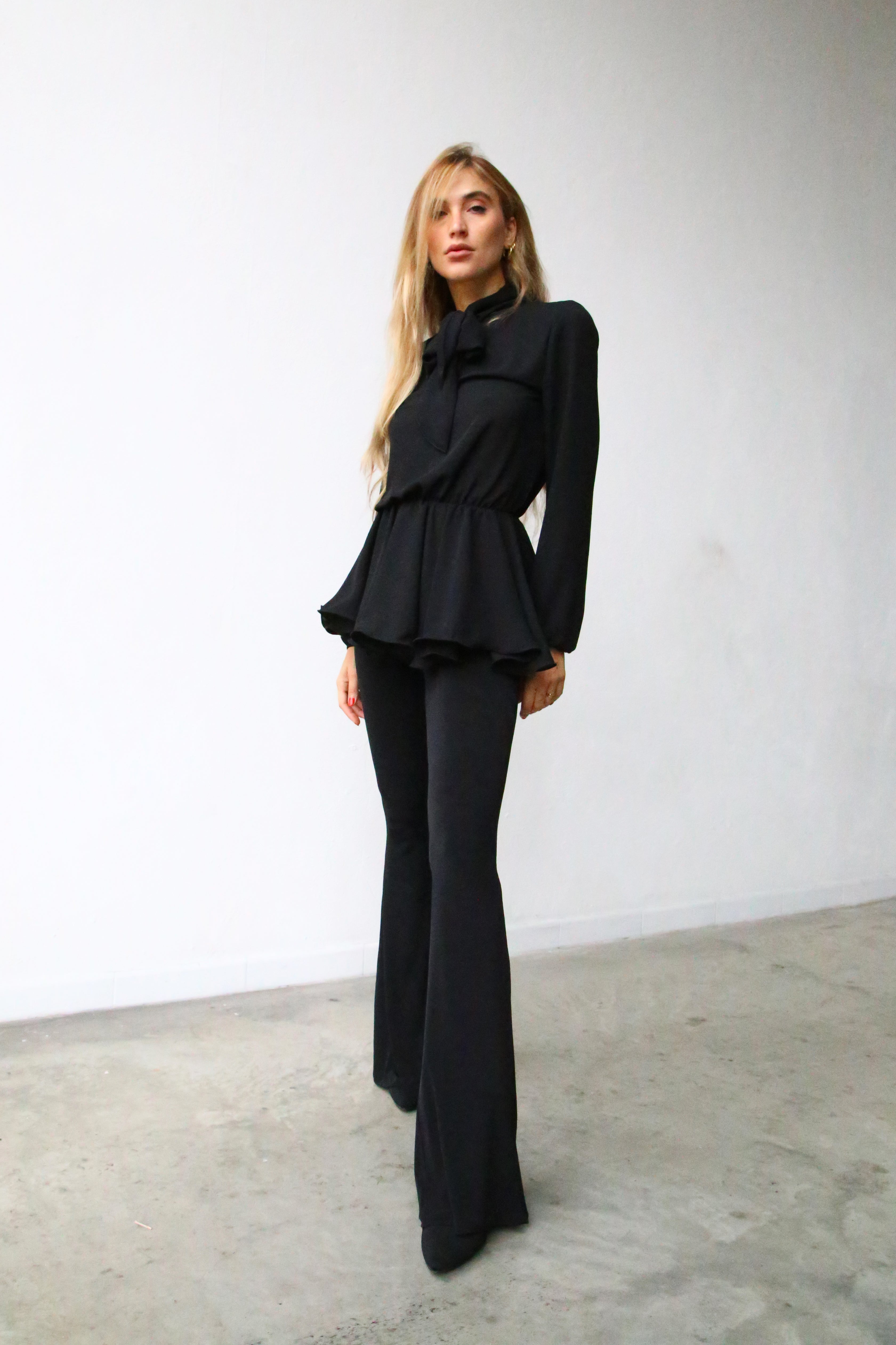 A6048 Pantaloni a zampa microfibra