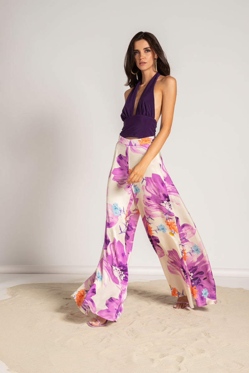 P6002 TOP MARYLIN ELASTICIZZATO MICROFIBRA VIOLA
