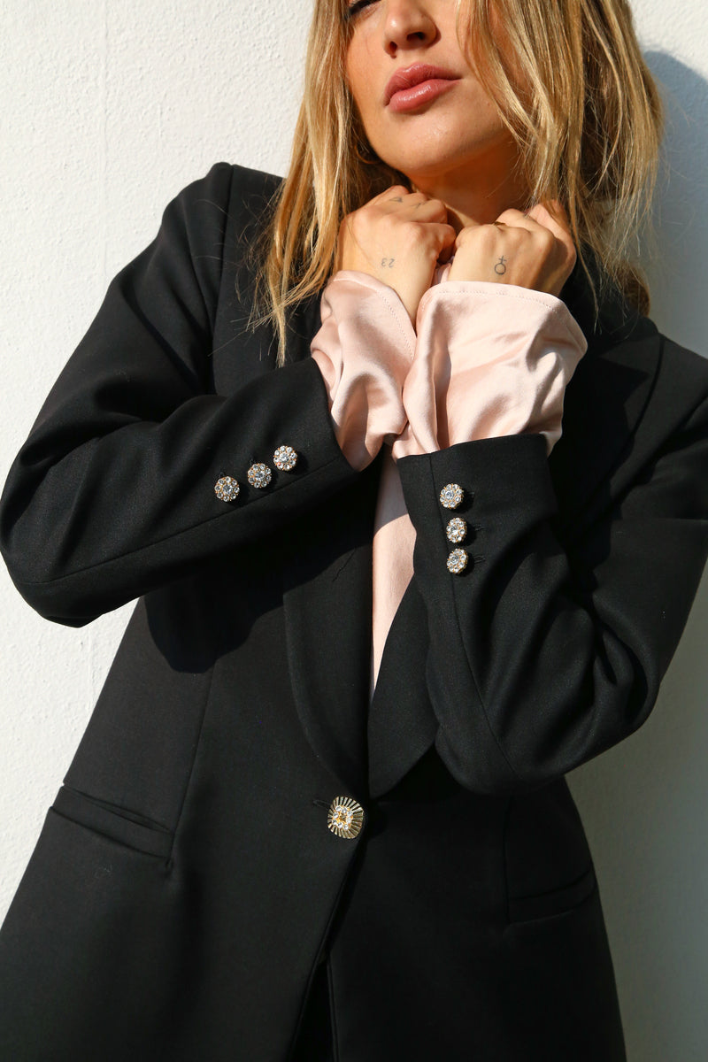 A6092 GIACCA COLLO SCIALLE NERO