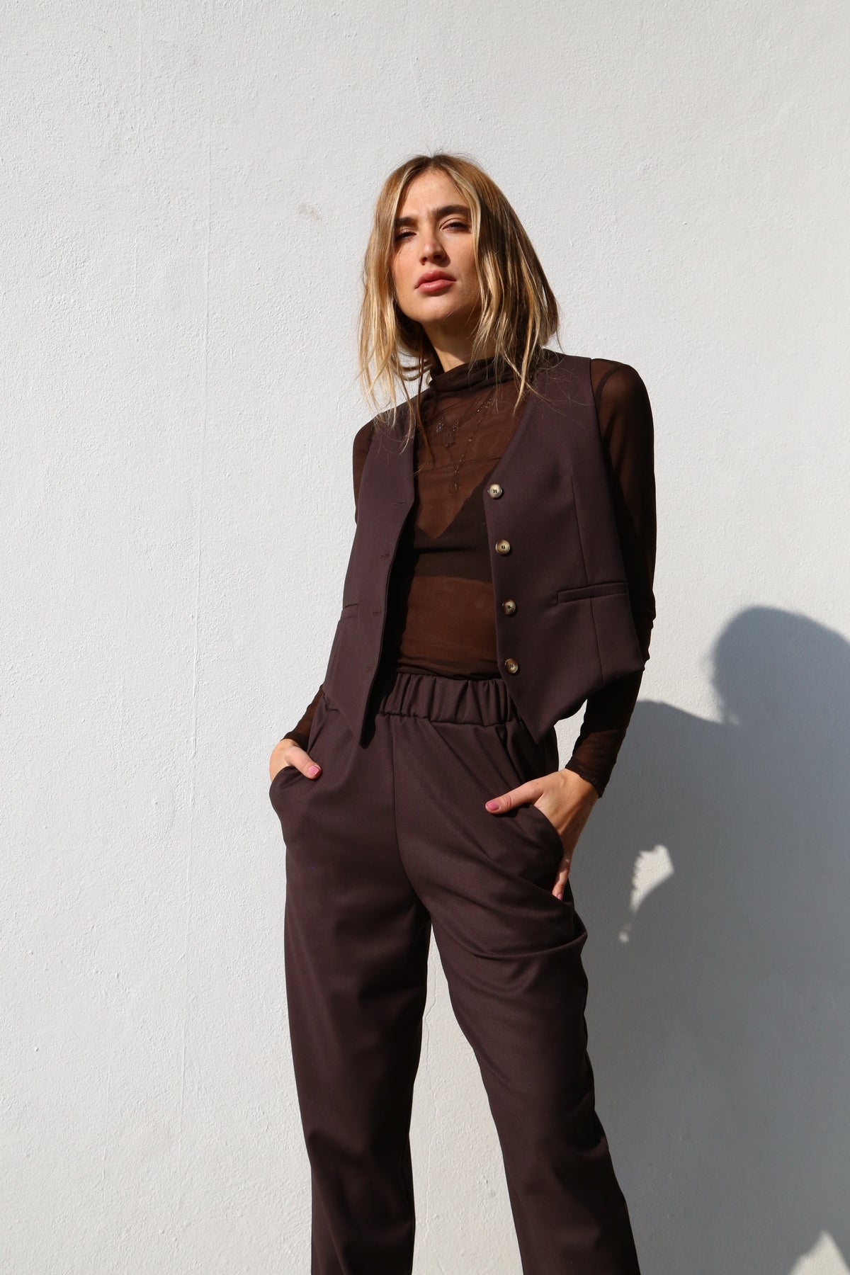 A6020 LUPETTO IN TULLE MARRONE