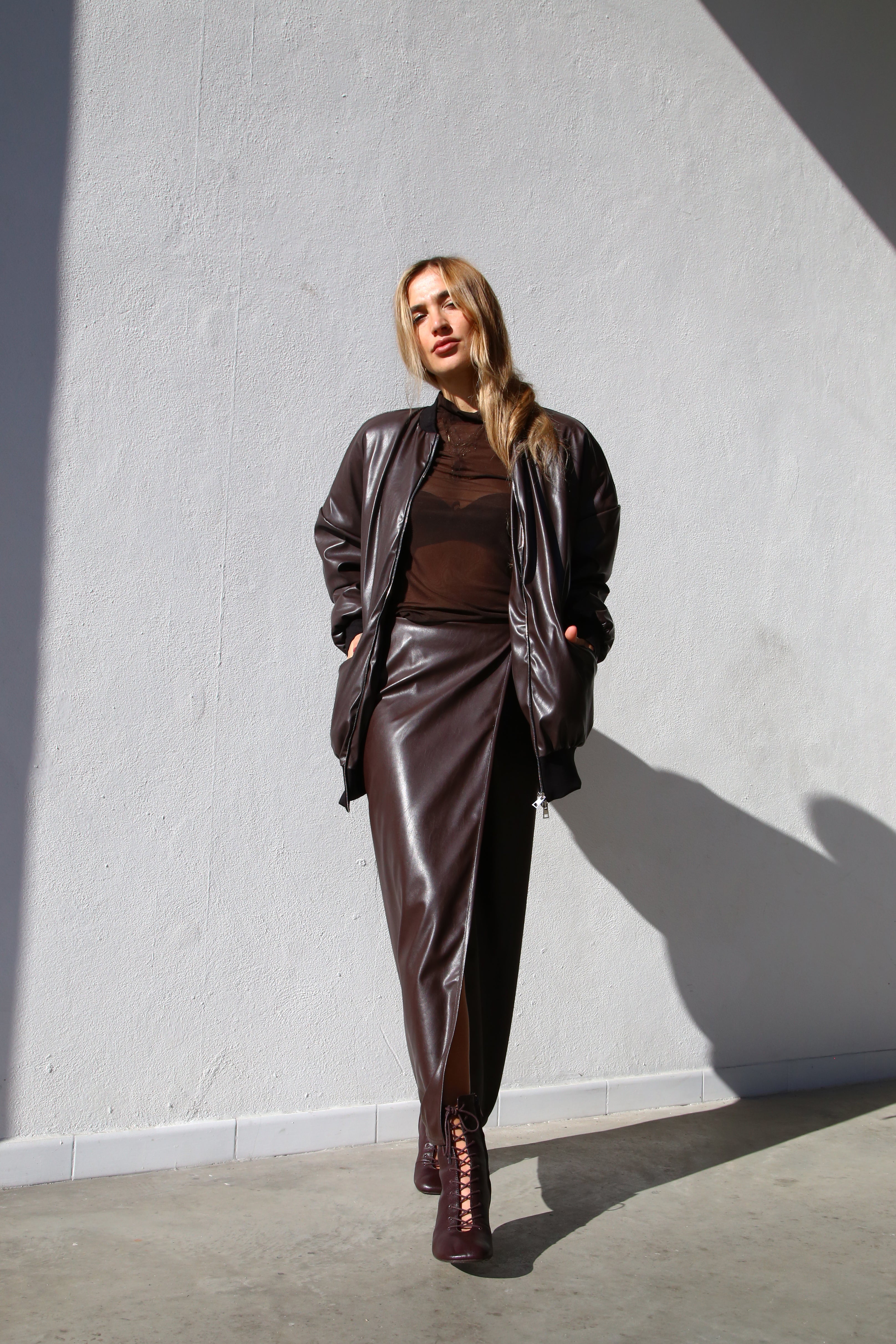 A6060 GONNA A PORTAFOGLIO ECOPELLE MARRONE