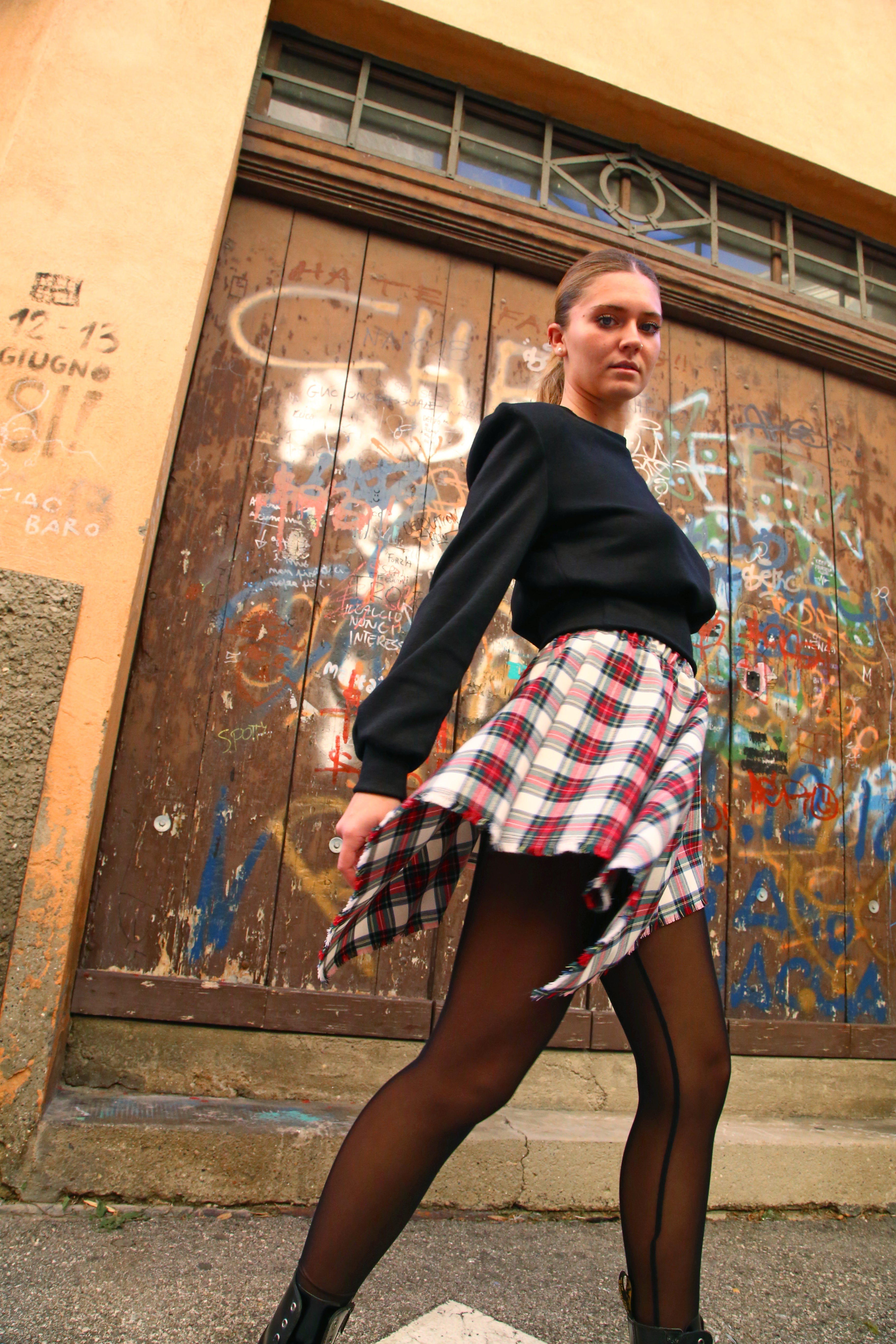 MINIGONNA TARTAN ROSSO