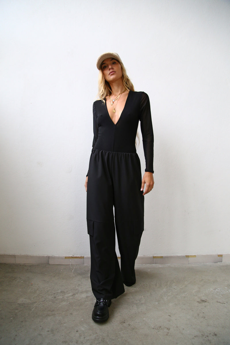 Pantaloni cargo neri