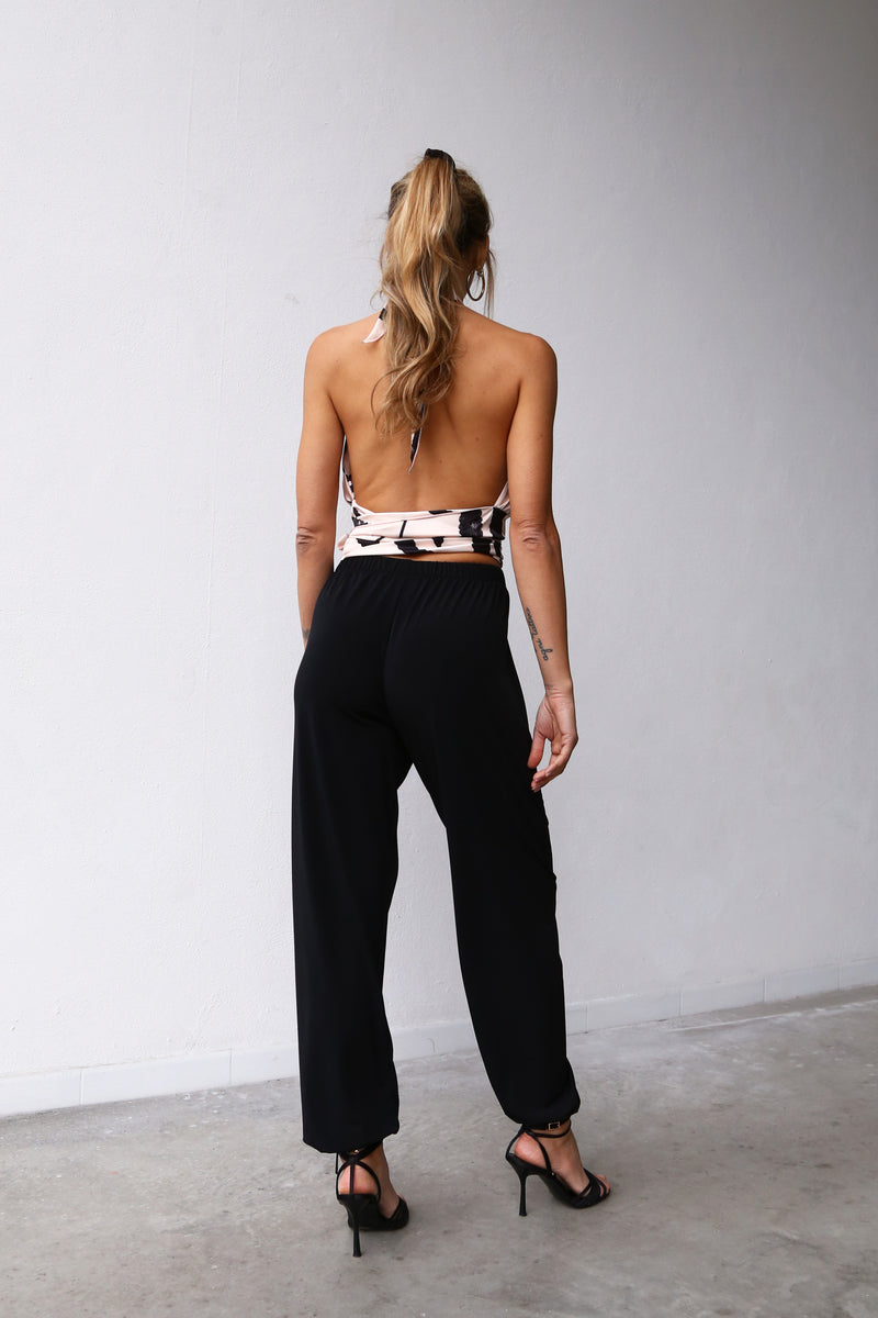 A4059 TROUSERS WITH ELASTICATED WAIST AND CUFFS