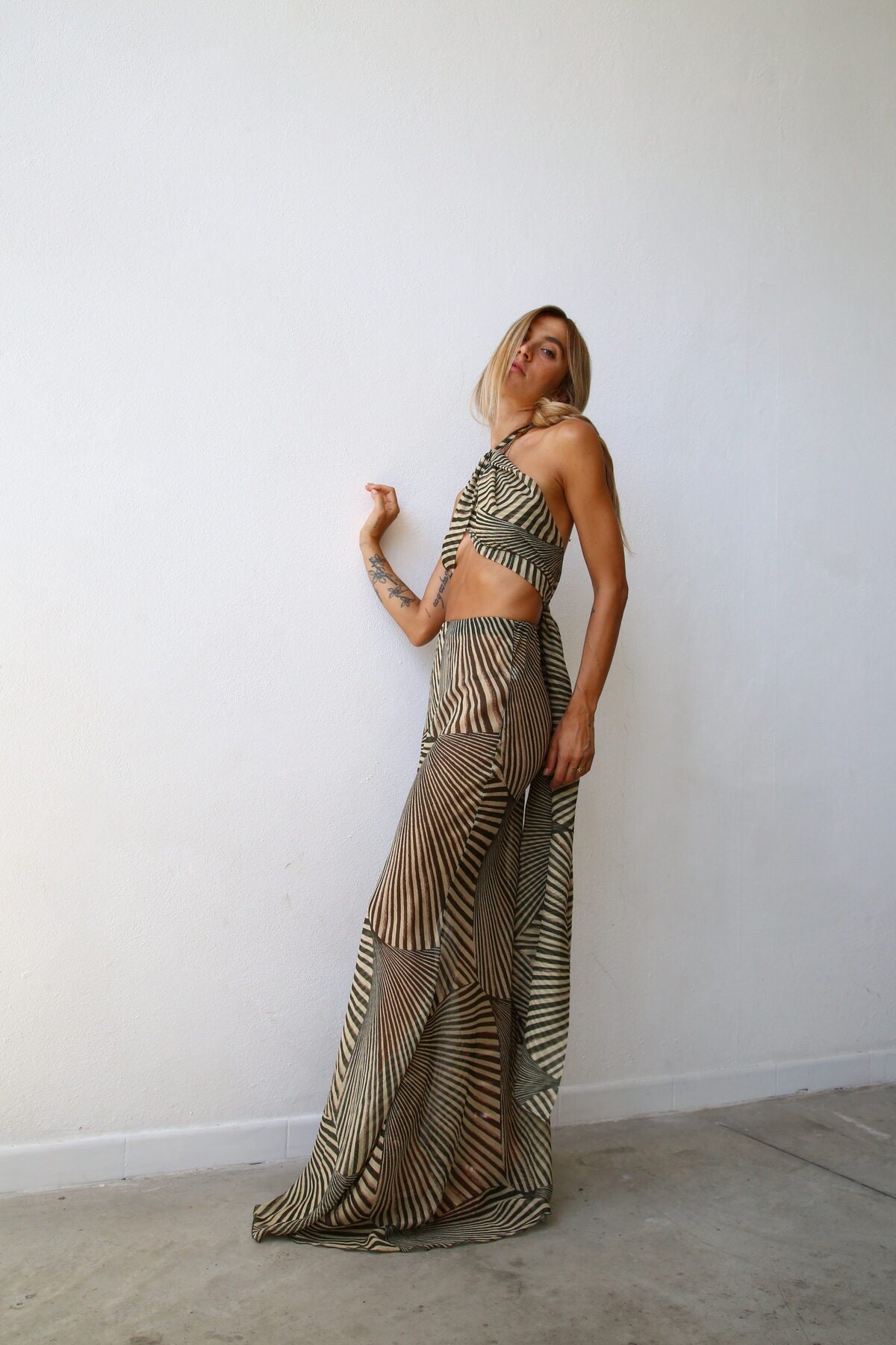 P4067VL GONNA A SIRENA FANTASIA VOILLE LIBERTY VERDE