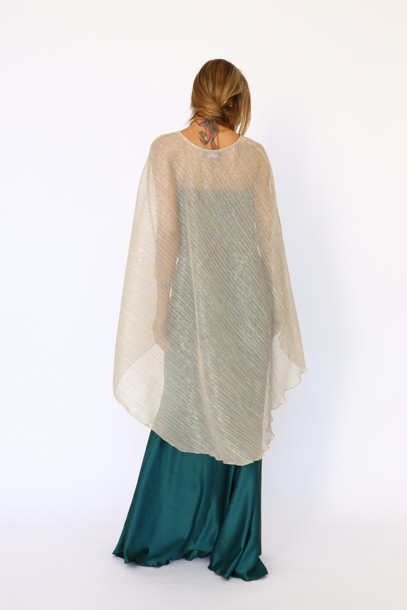 Cappa asimmetrica lurex oro