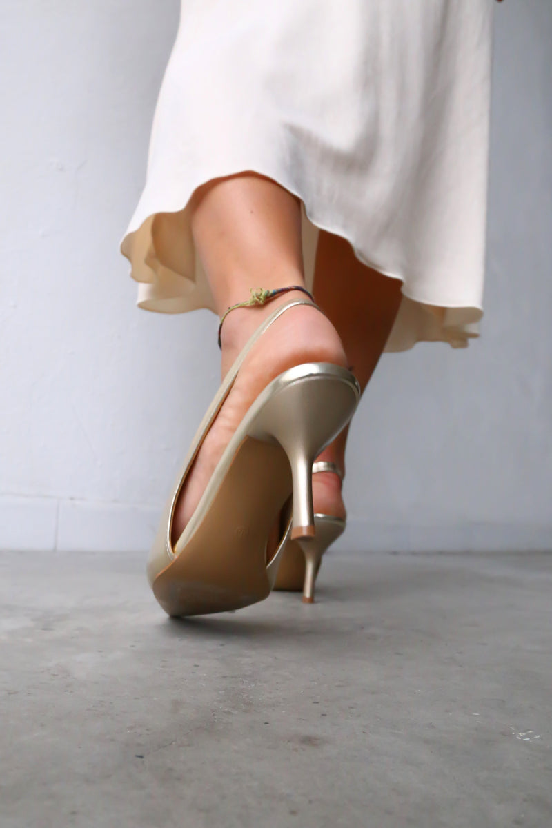Décolleté oro slingback