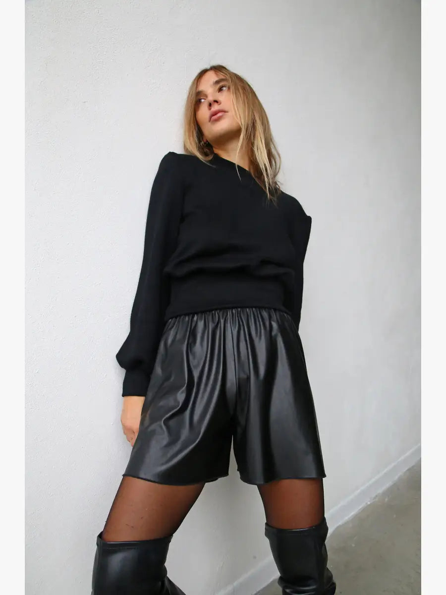 A4043 SHORT  ECOPELLE NERO