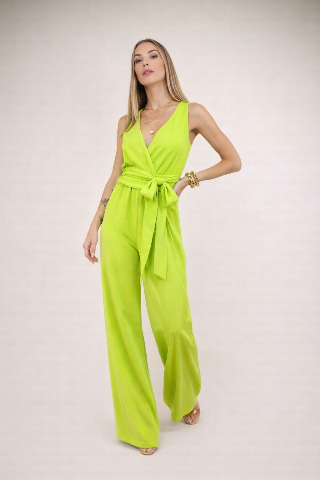 TUTA INCROCIATA CREPE LIME