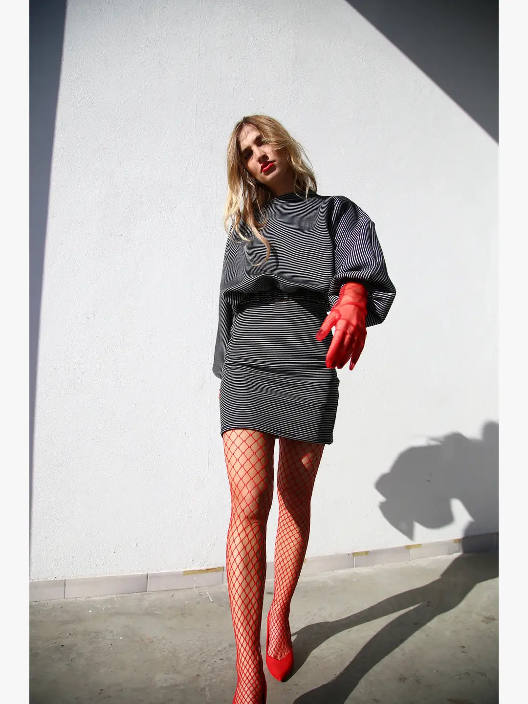 MINIGONNA RIGATO BIANCO E NERO