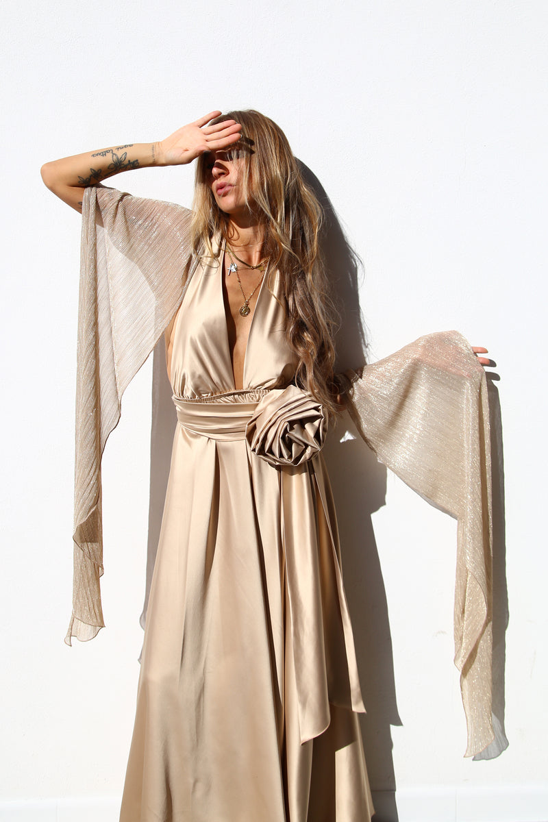 P3185 STOLA LUREX PLISSE ORO