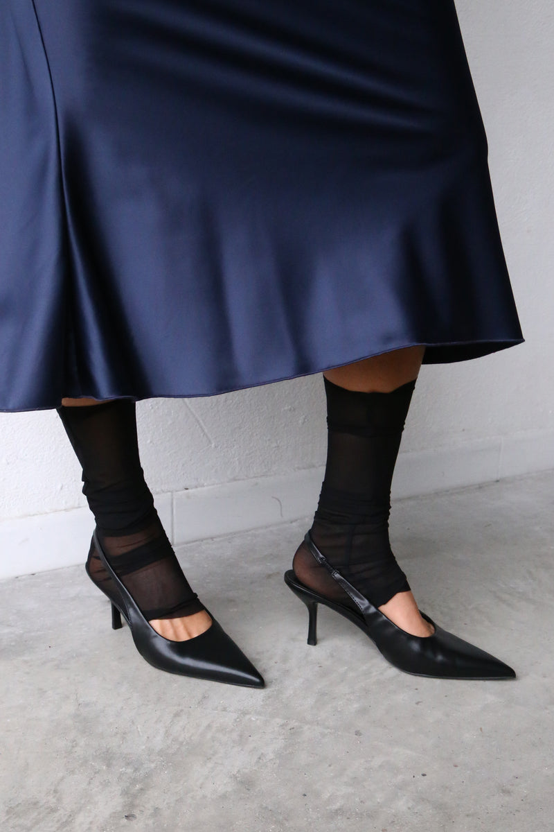 Décolleté nera slingback