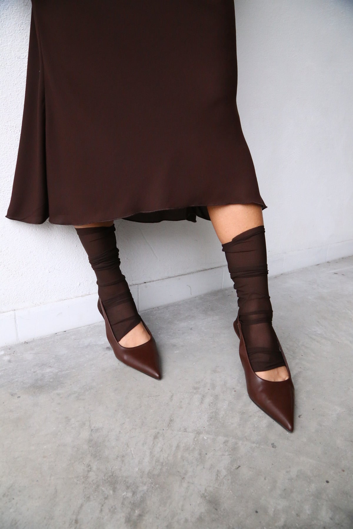 Décolleté marrone slingback