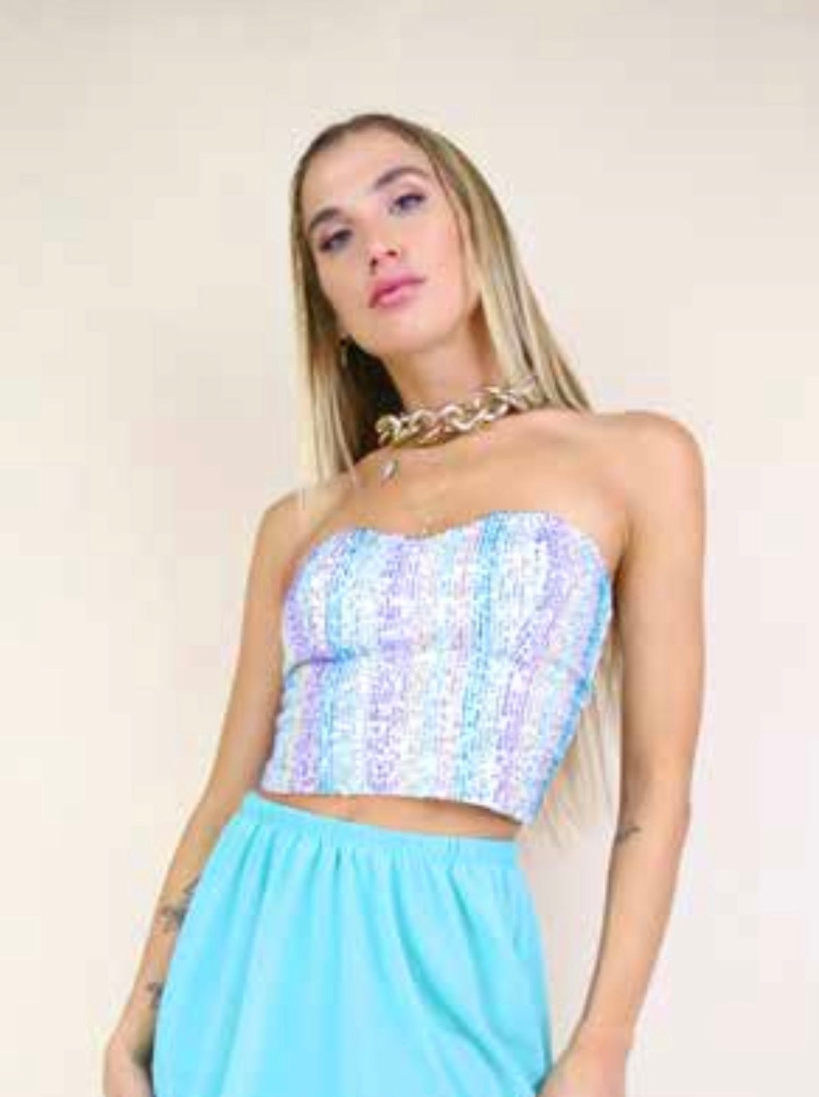 BUSTINO PAILLETTES MULTICOLOR