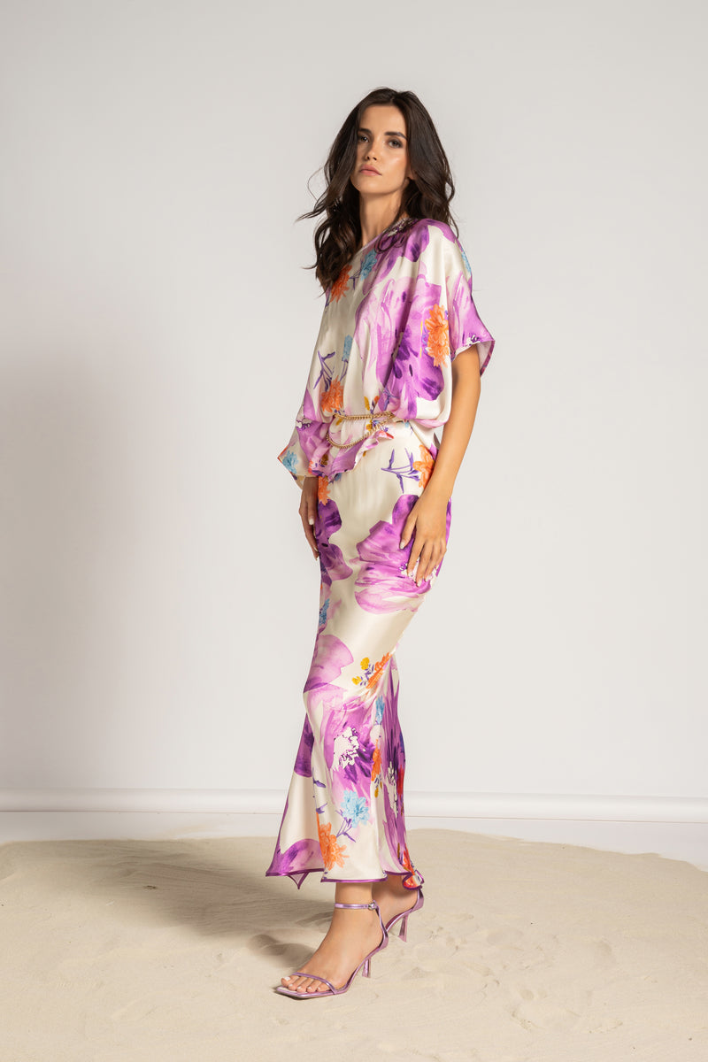 P6021VS CAMICETTA SCATOLETTA VISCOSA F7 FIORI CICLAMINO