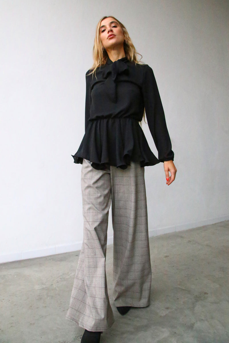 A3052 PANTALONE SCAMPANATO TWEED GRIGIO