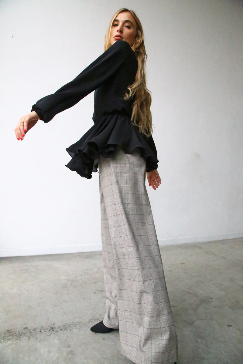 A3052 PANTALONE SCAMPANATO TWEED GRIGIO
