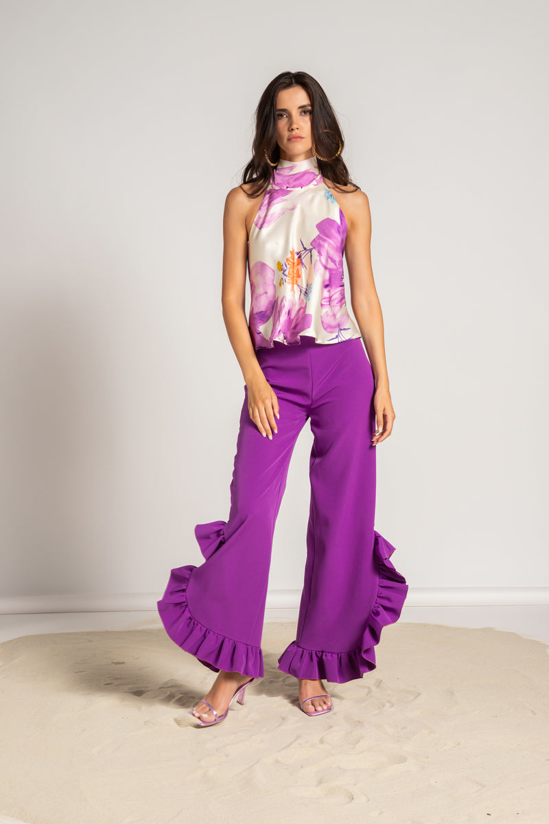 P6004 TOP AMERICANA COLLO ALTO F7 CICLAMINO