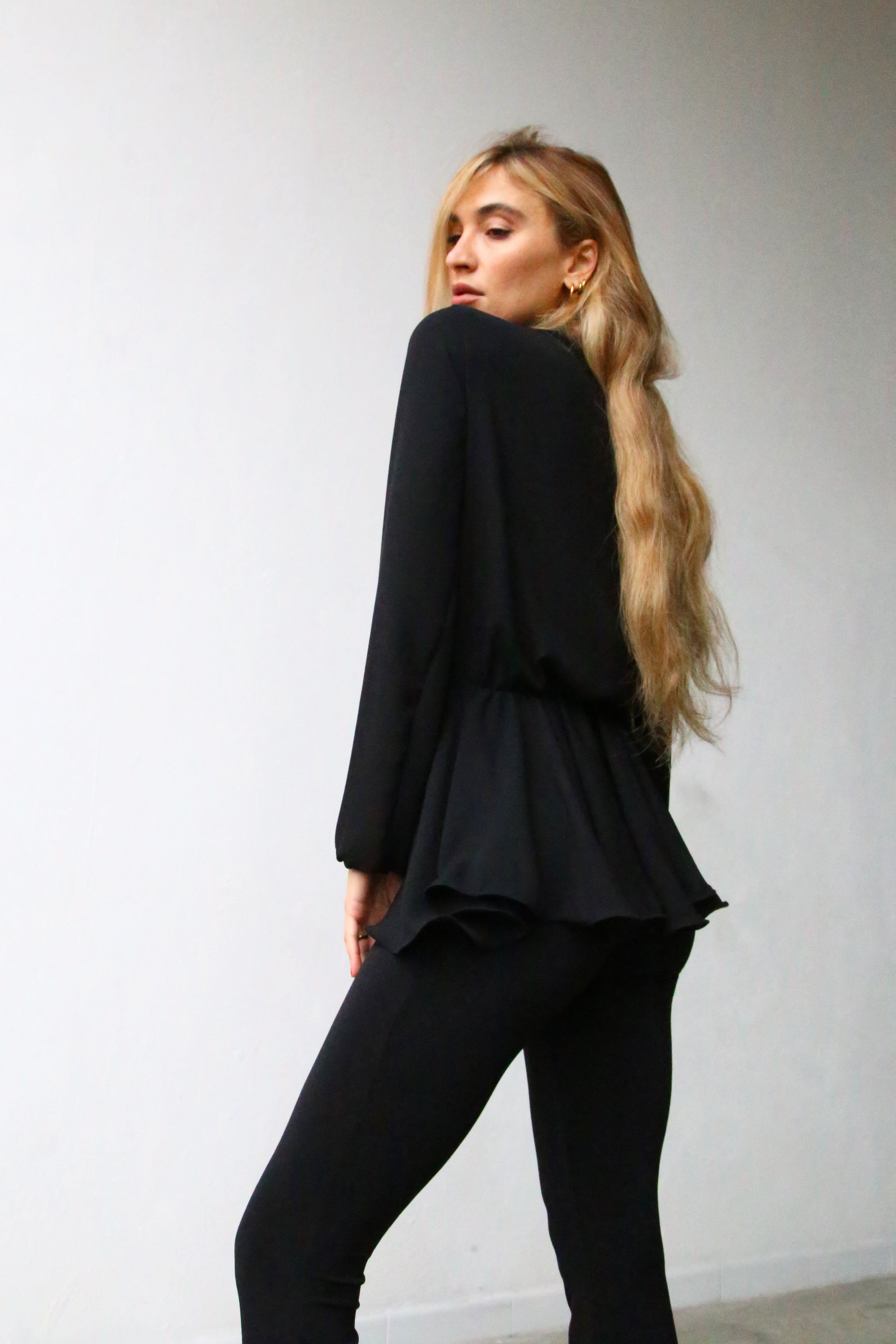 A6048 Pantaloni a zampa microfibra