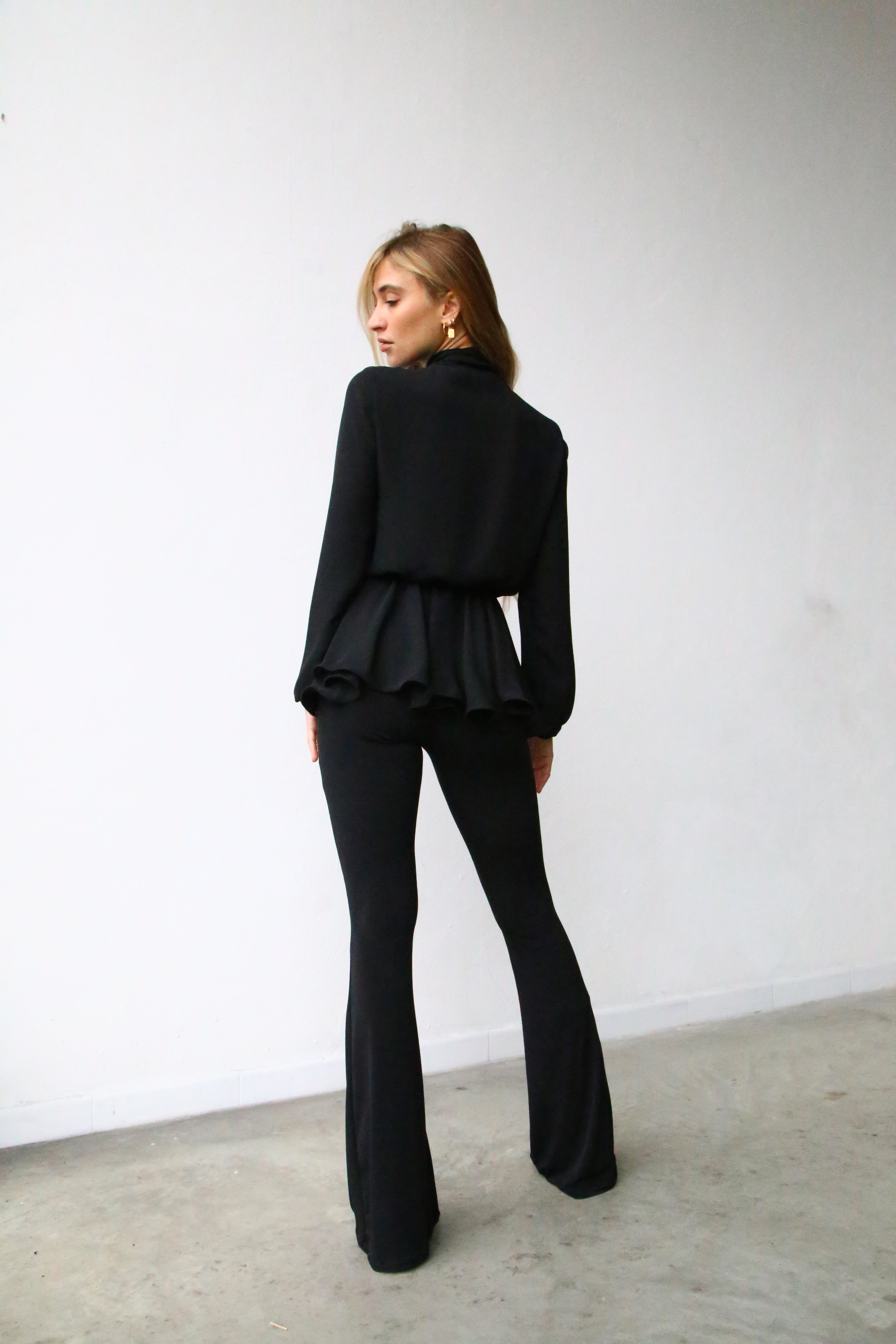 A6048 Pantaloni a zampa microfibra