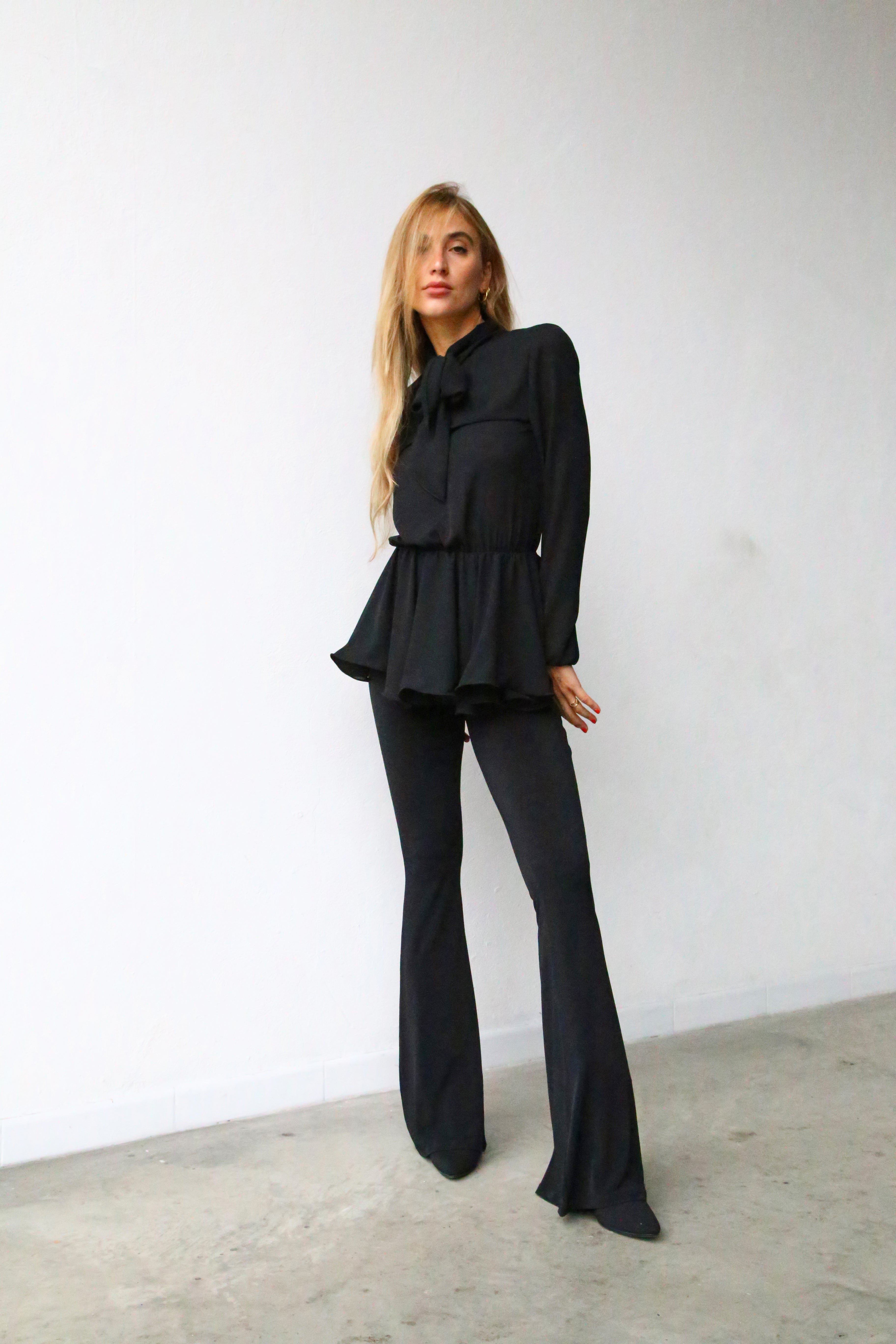 A6048 Pantaloni a zampa microfibra