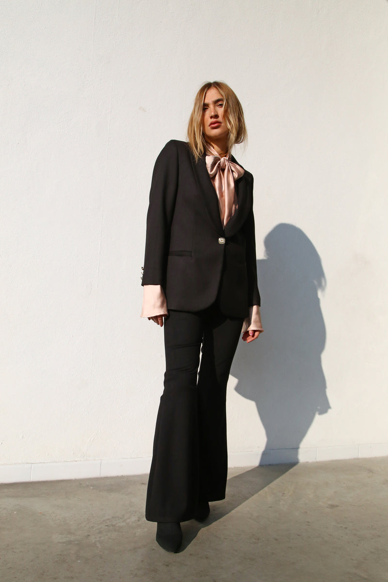 A6092 GIACCA COLLO SCIALLE NERO