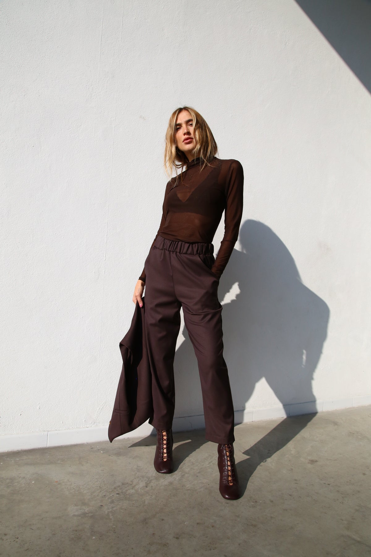 A6020 LUPETTO IN TULLE MARRONE