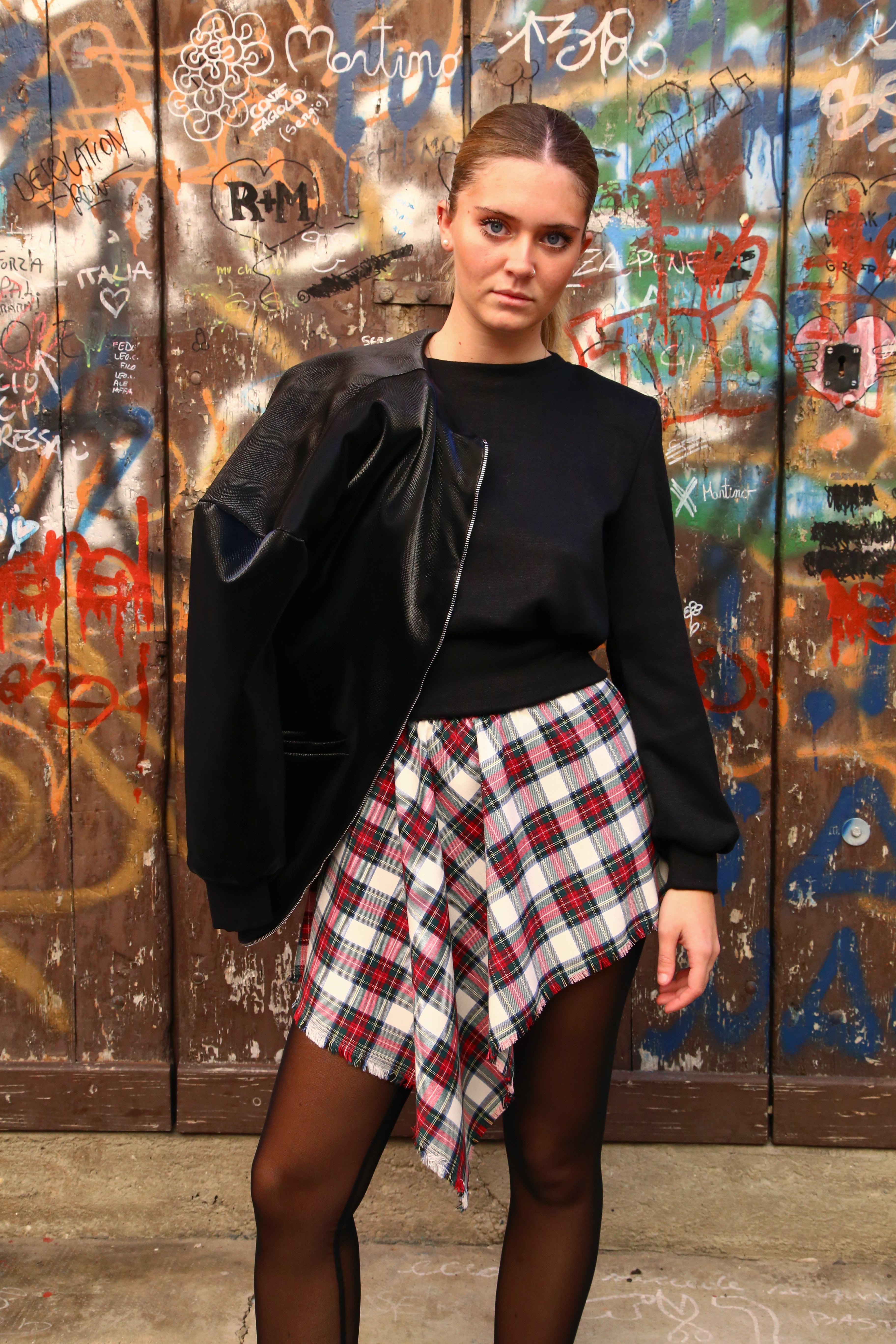 MINIGONNA TARTAN ROSSO