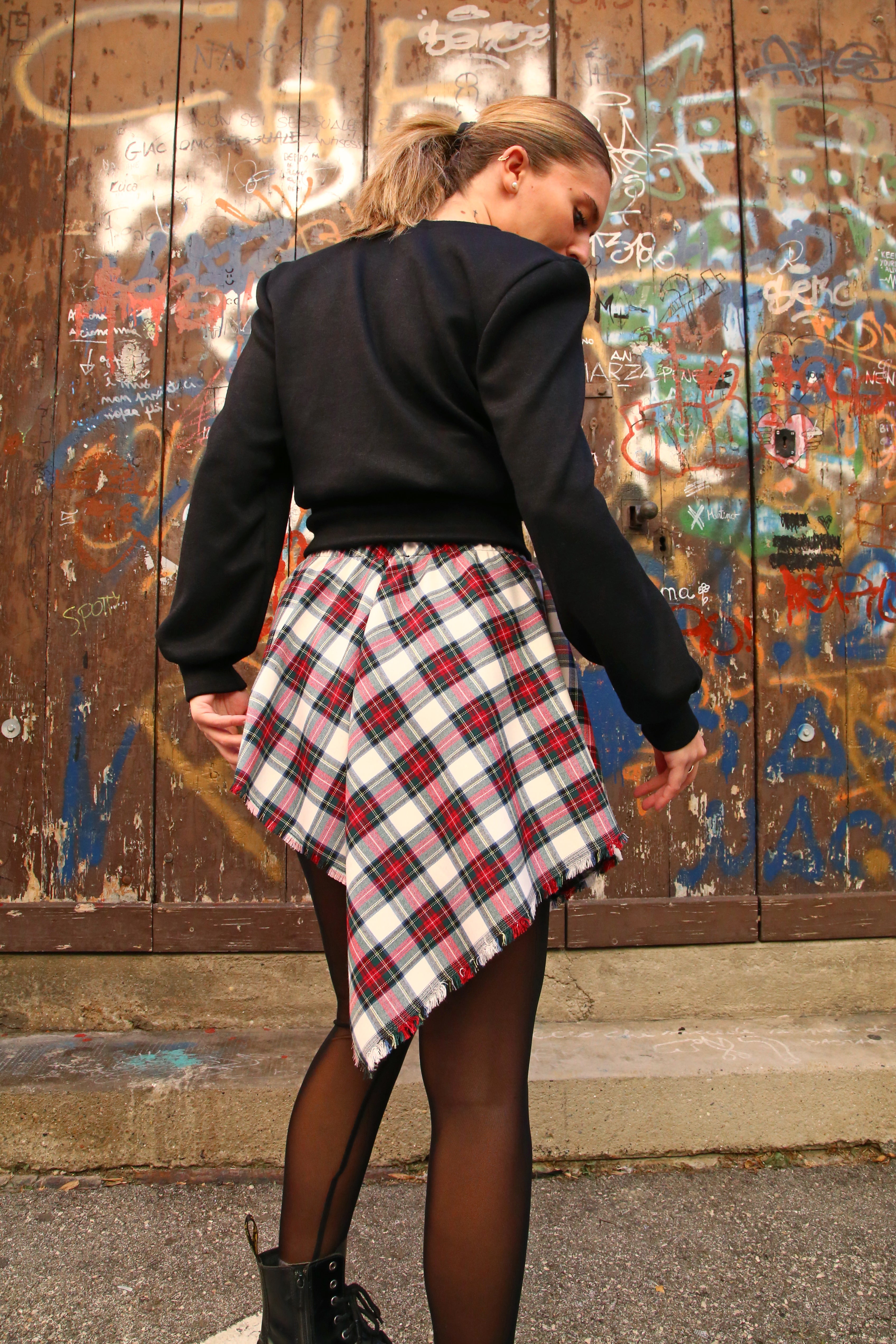 MINIGONNA TARTAN ROSSO