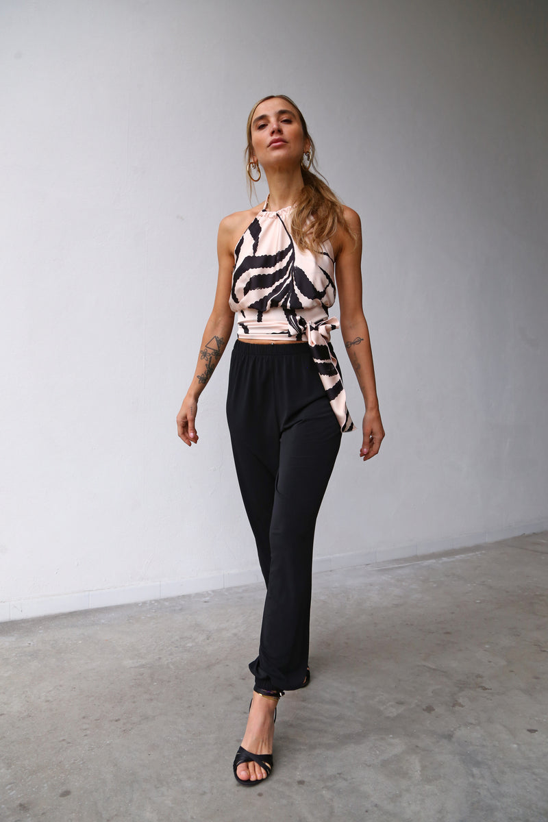 A4059 TROUSERS WITH ELASTICATED WAIST AND CUFFS