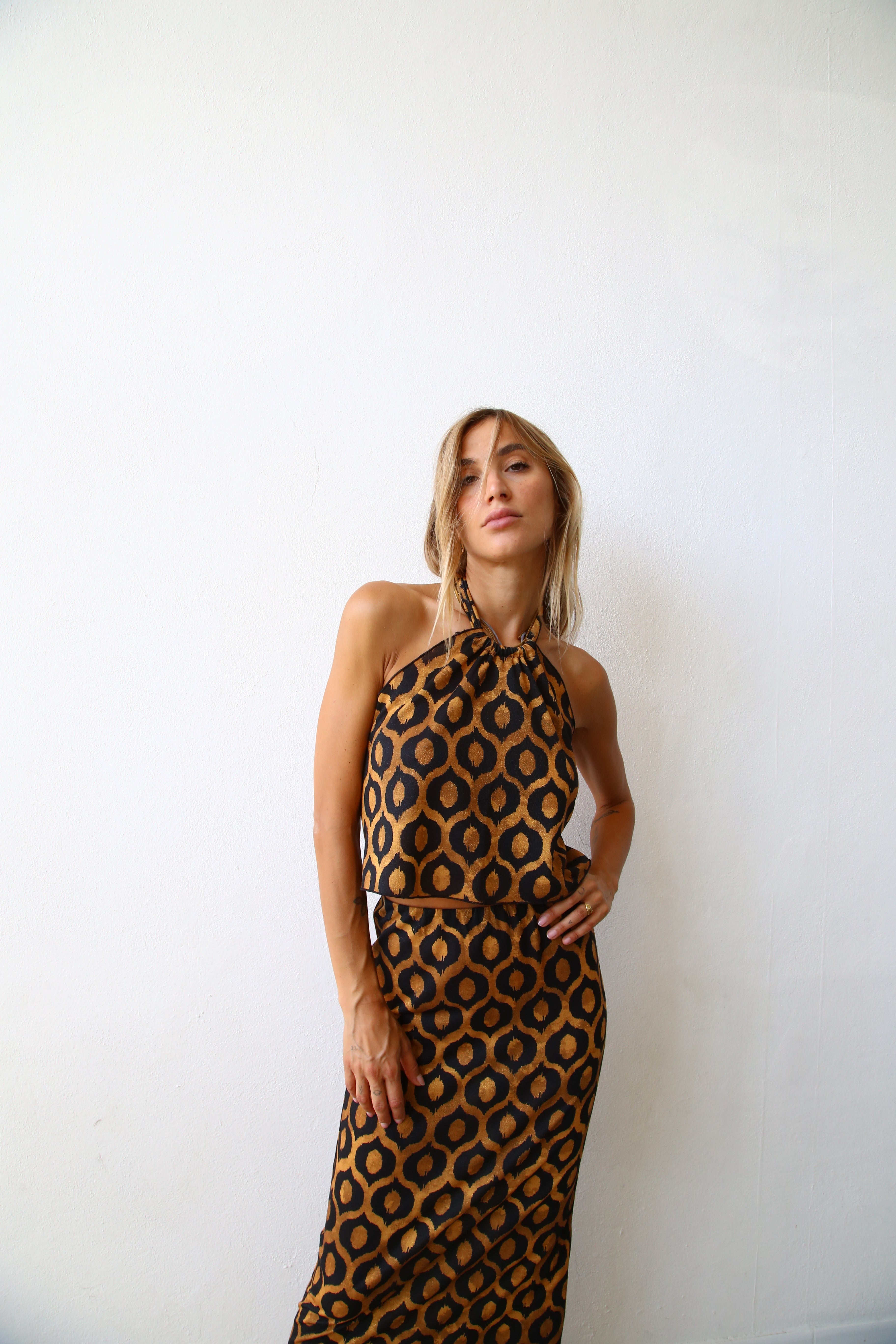 TOP AMERICANA CON  LACCETTO LUREX LOSANGHE