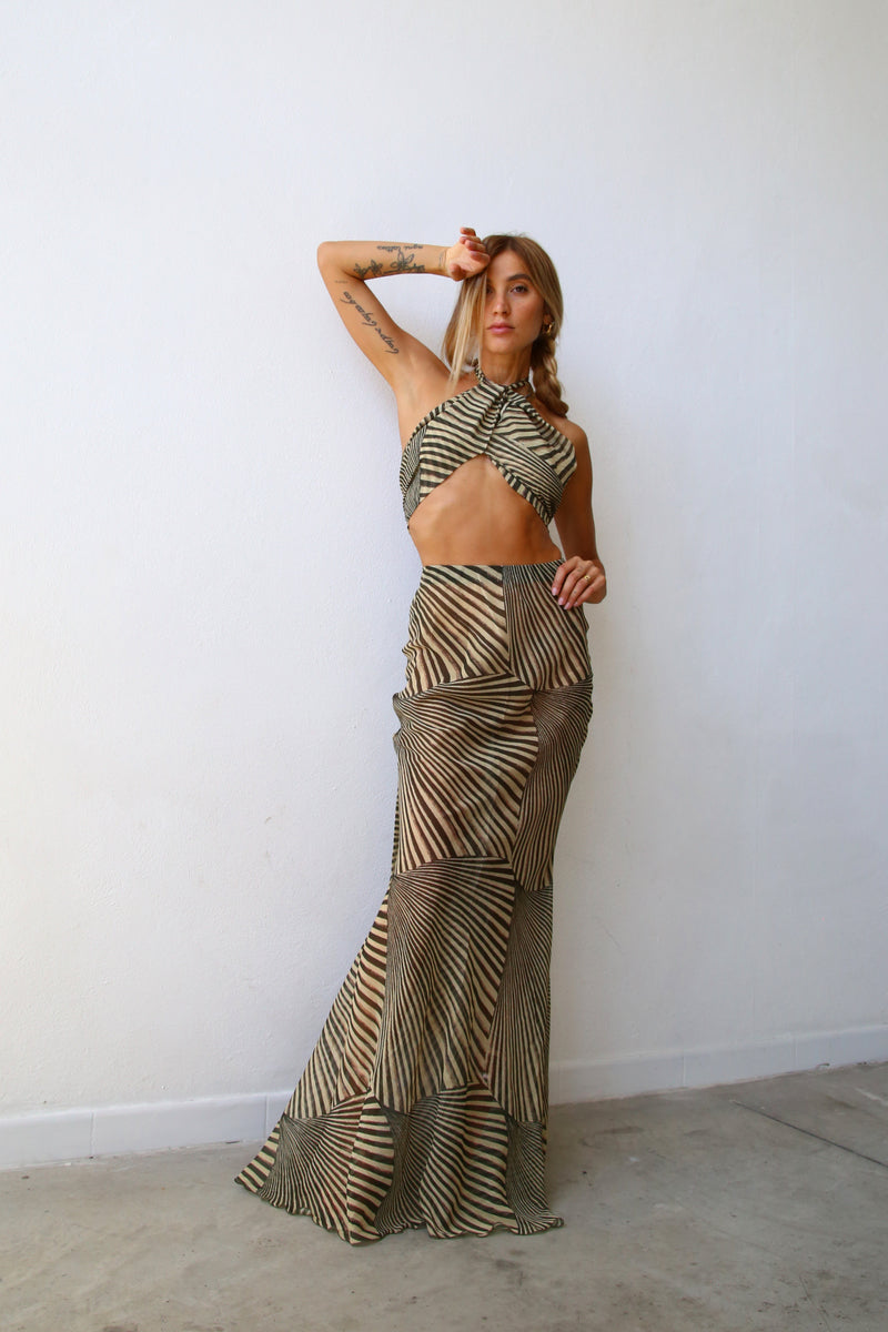 P4067VL GONNA A SIRENA FANTASIA VOILLE LIBERTY VERDE