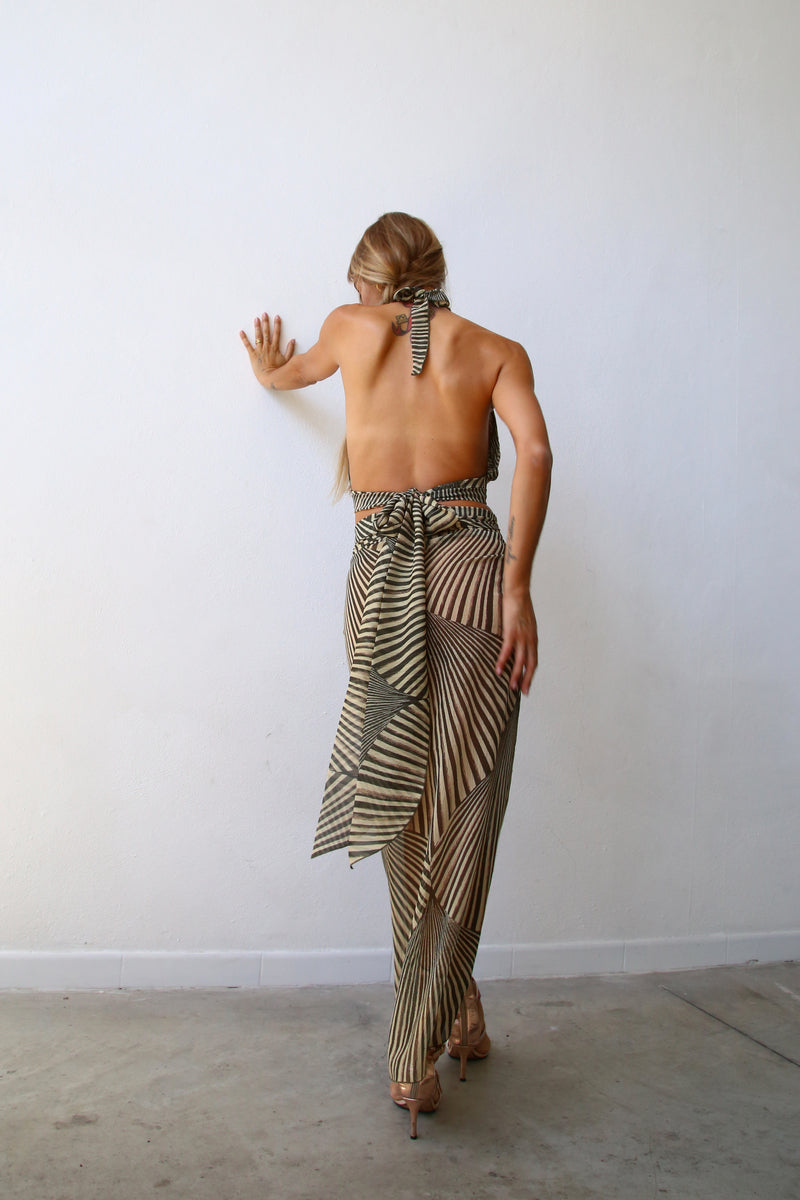 P4006 TOP AMERICANA CON FUSCIACCA E LACCETTO LIBERTY VERDE