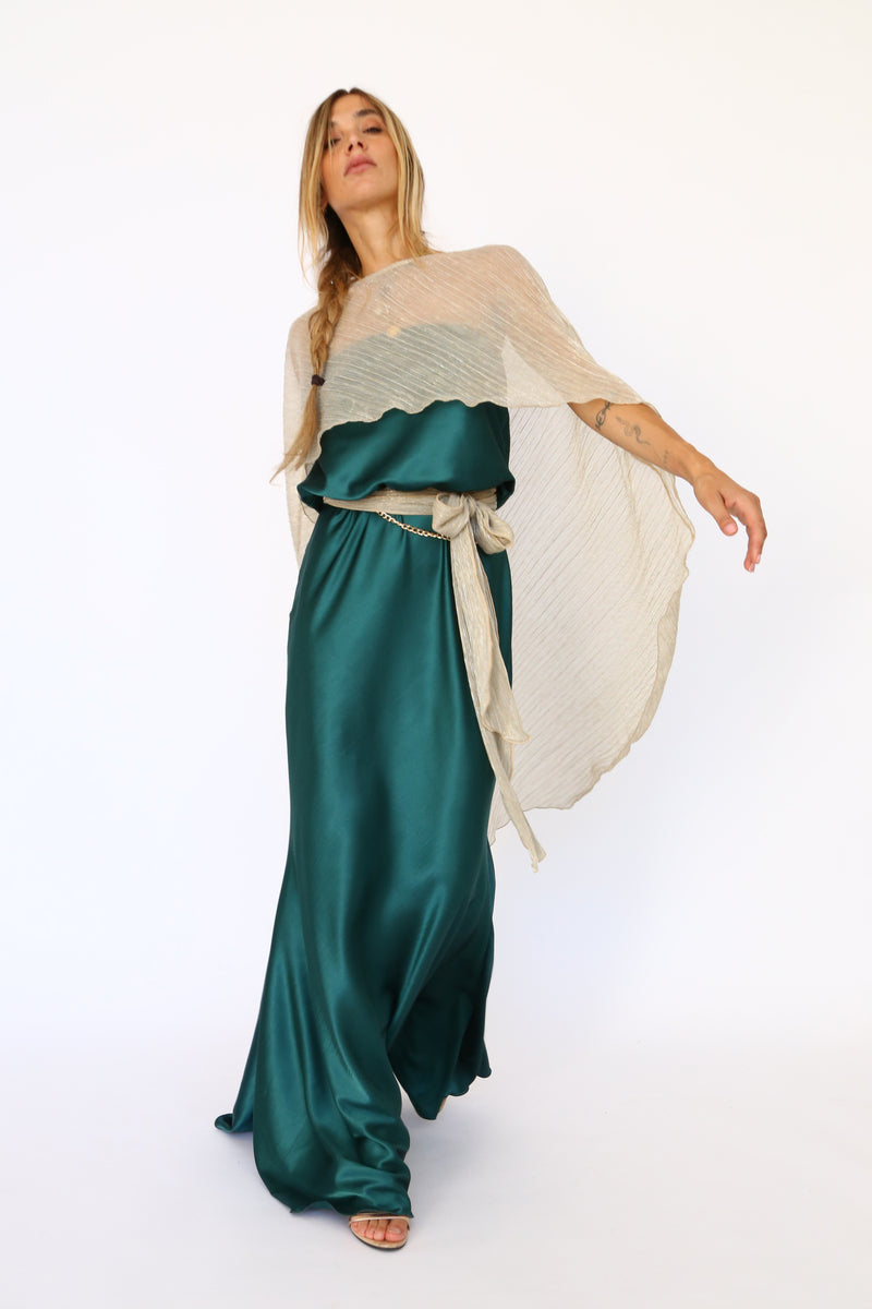 Cappa asimmetrica lurex oro