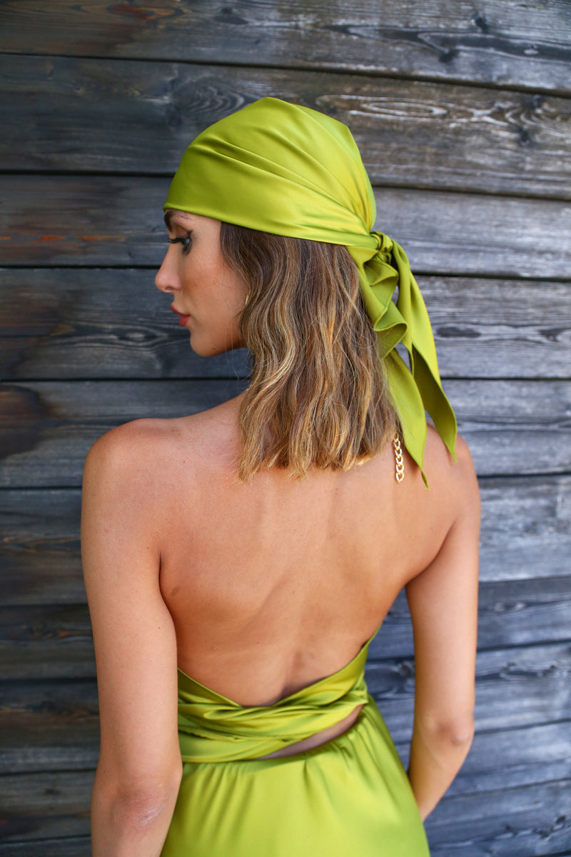 E2182 FOULARD RASO LIME