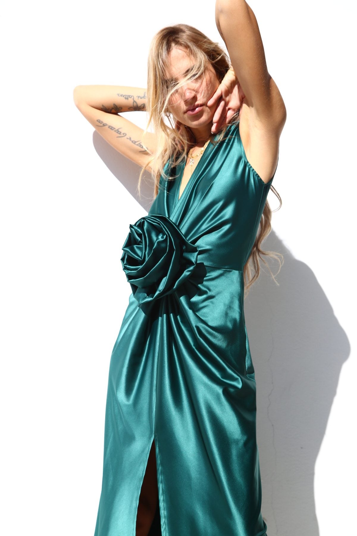 F4181 SPILLA A FIORE  VERDE BOTTIGLIA