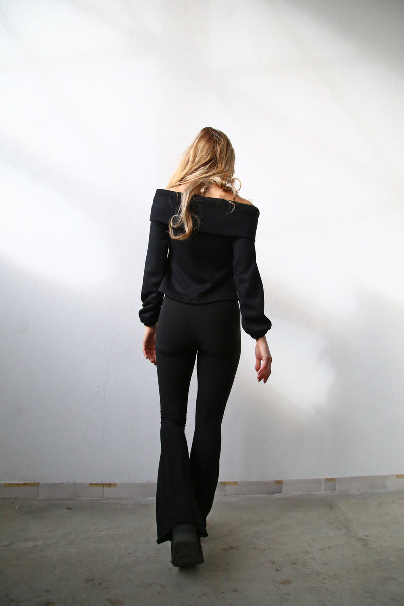 A4055 Pantaloni a zampa microfibra