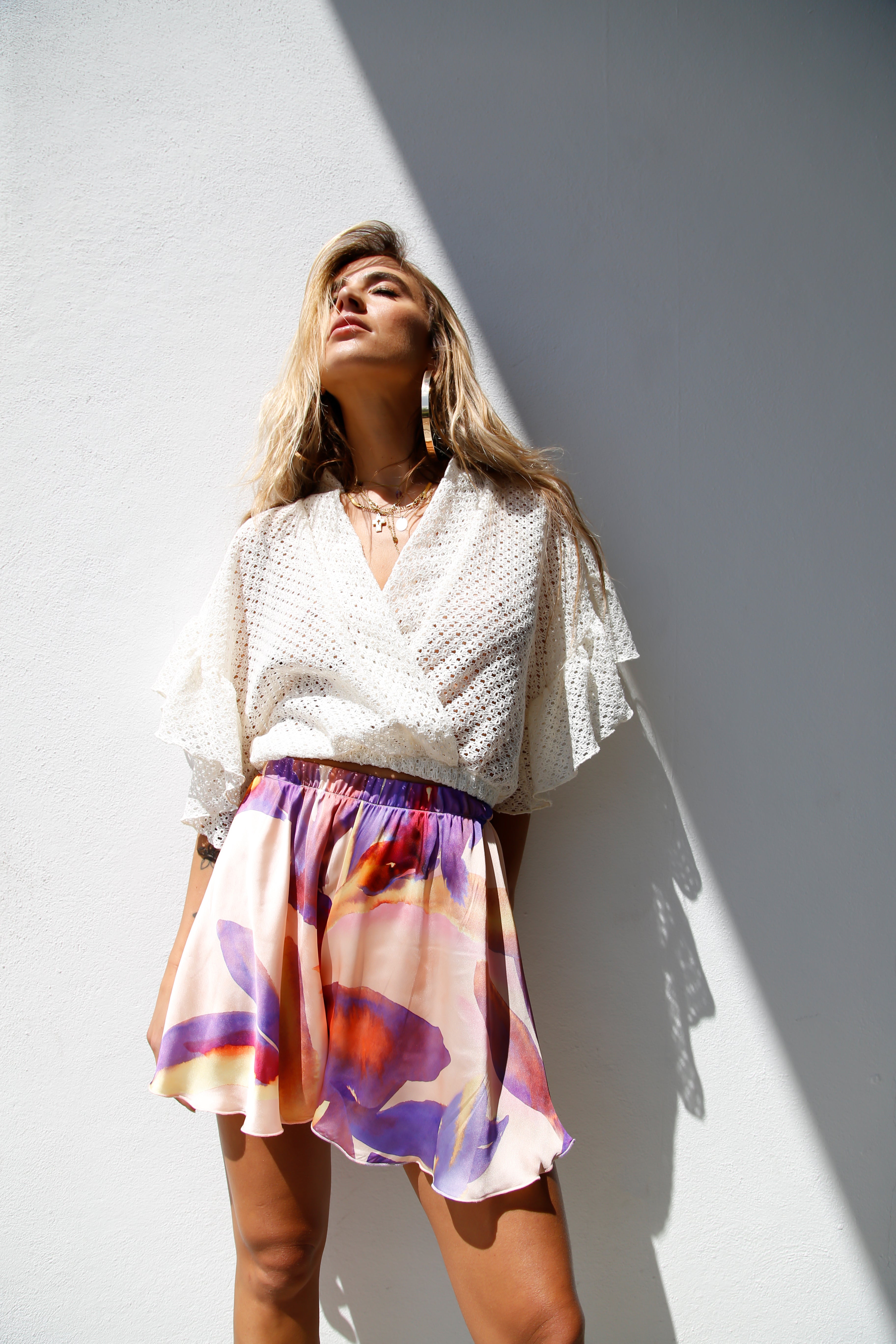 A4041 SHORT  FANTASIA FOGLIE VIOLA